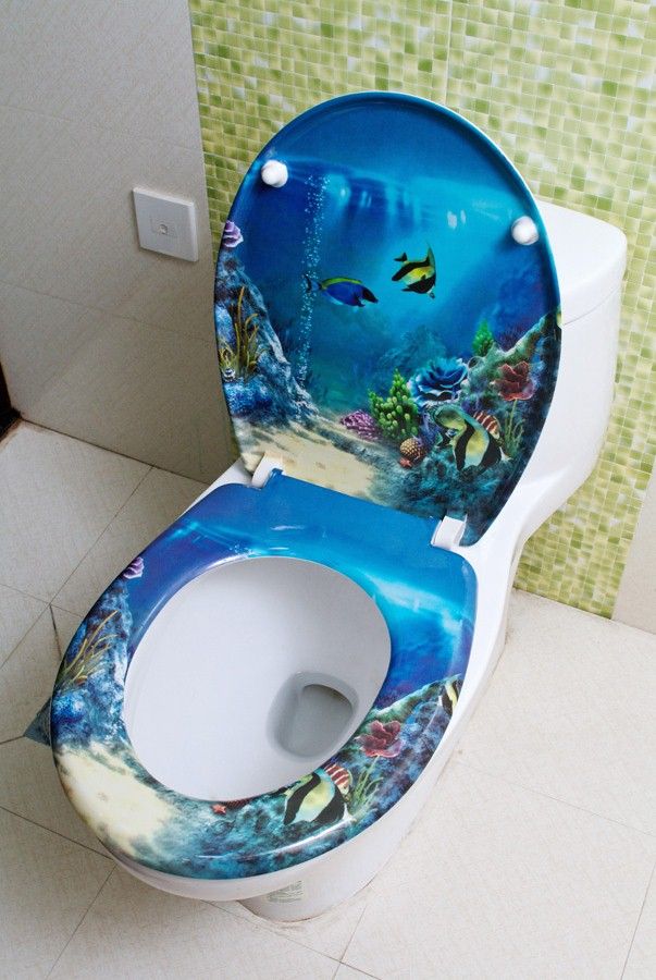 1 Set Sea World Bathroom Accessories Safety Resin Toilet Seat Nice